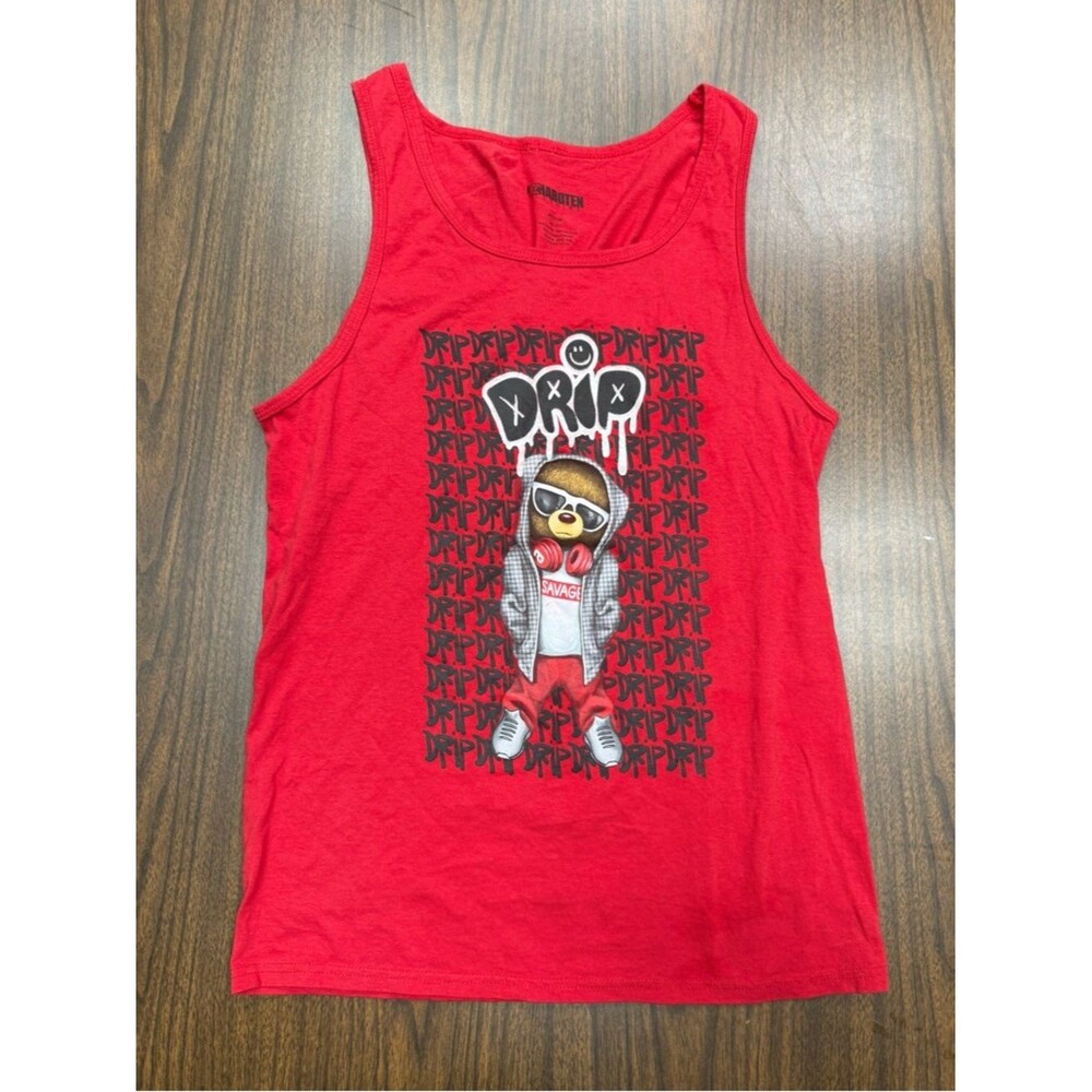 HardTen Clothing Red DRIP Graphic Tank Top men’s size Medium